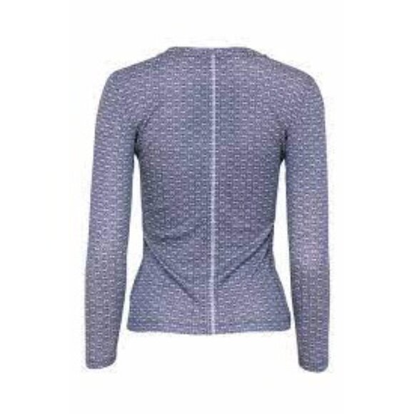 Tory Burch Gemini Link Navy Long Sleeve Top - Picture 2 of 7